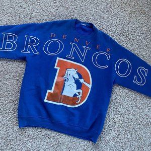 Vintage Denver Broncos NFL Blue Crewneck